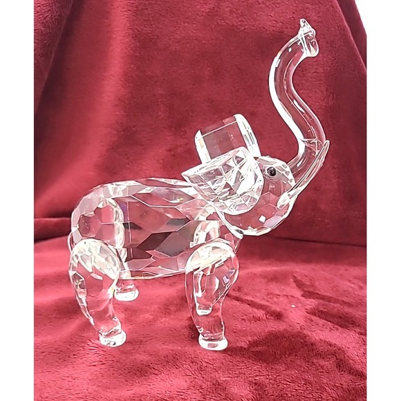 VTG Shannon Crystal Ireland Faceted Clear Crystal 6" Elephant Trunk Up-EXCELLENT - Picture 5 of 13